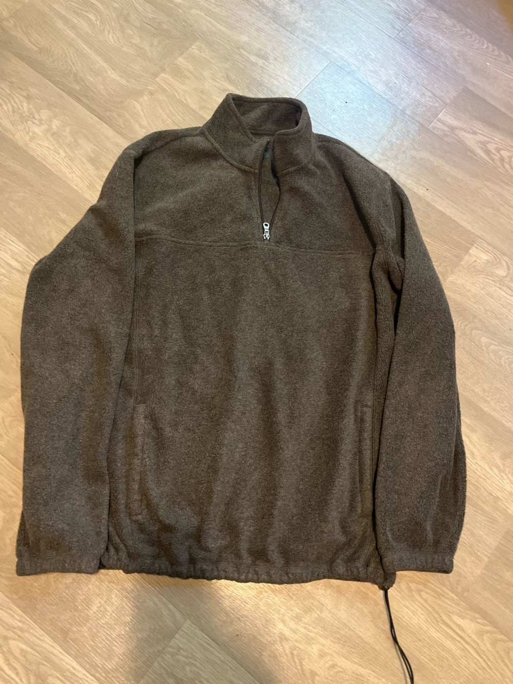 Craft and Barroe Men's Brown Quarter-Zip Fleece Pullover Sweater